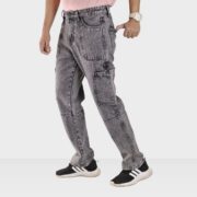 6 Pocket Denim Cargo Pant Grey - Image 2