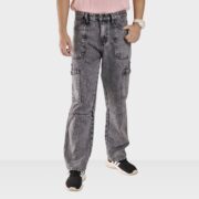 6 Pocket Denim Cargo Pant Grey